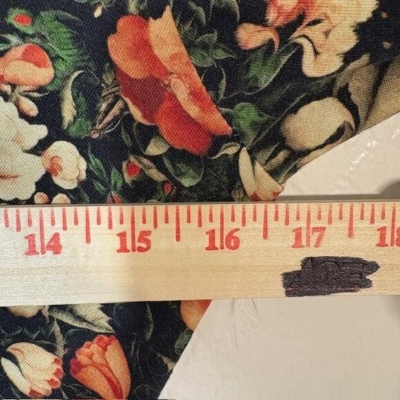 Peruvian Connection Shirt Womens Small Floral Pima Cotton Wrap Ruched V-Neck - Picture 6 of 7